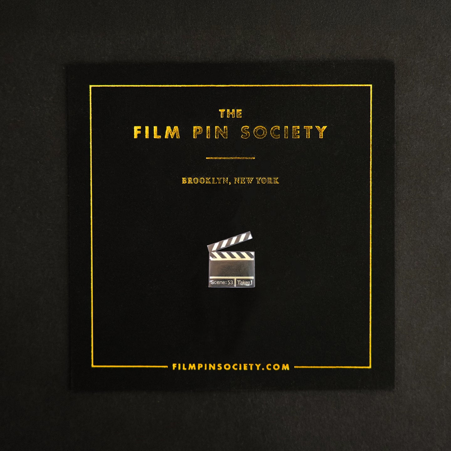 Vintage Grey Slate Movie Clapper Pin
