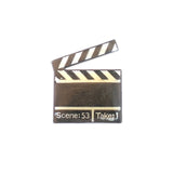 Vintage Grey Slate Movie Clapper Pin