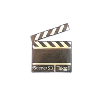 Vintage Grey Slate Movie Clapper Pin