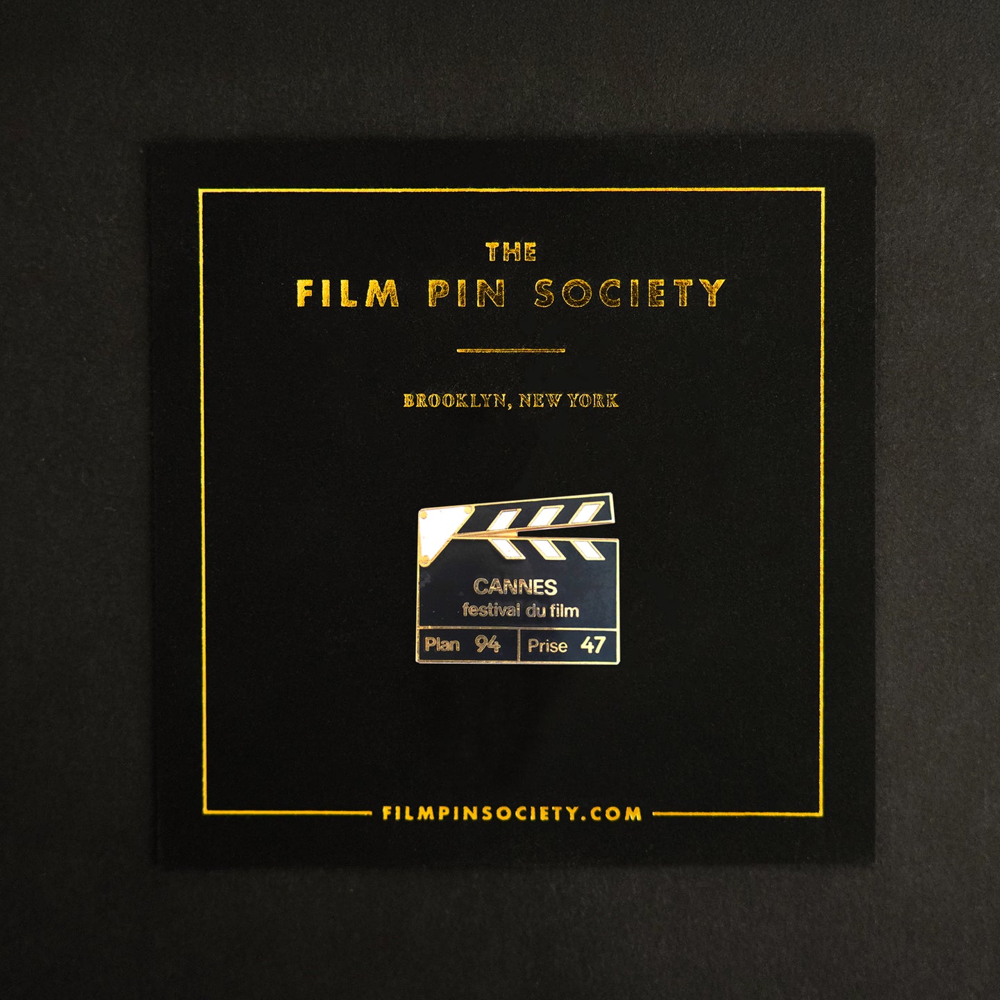 Vintage Cannes Black & White Clapper Pin