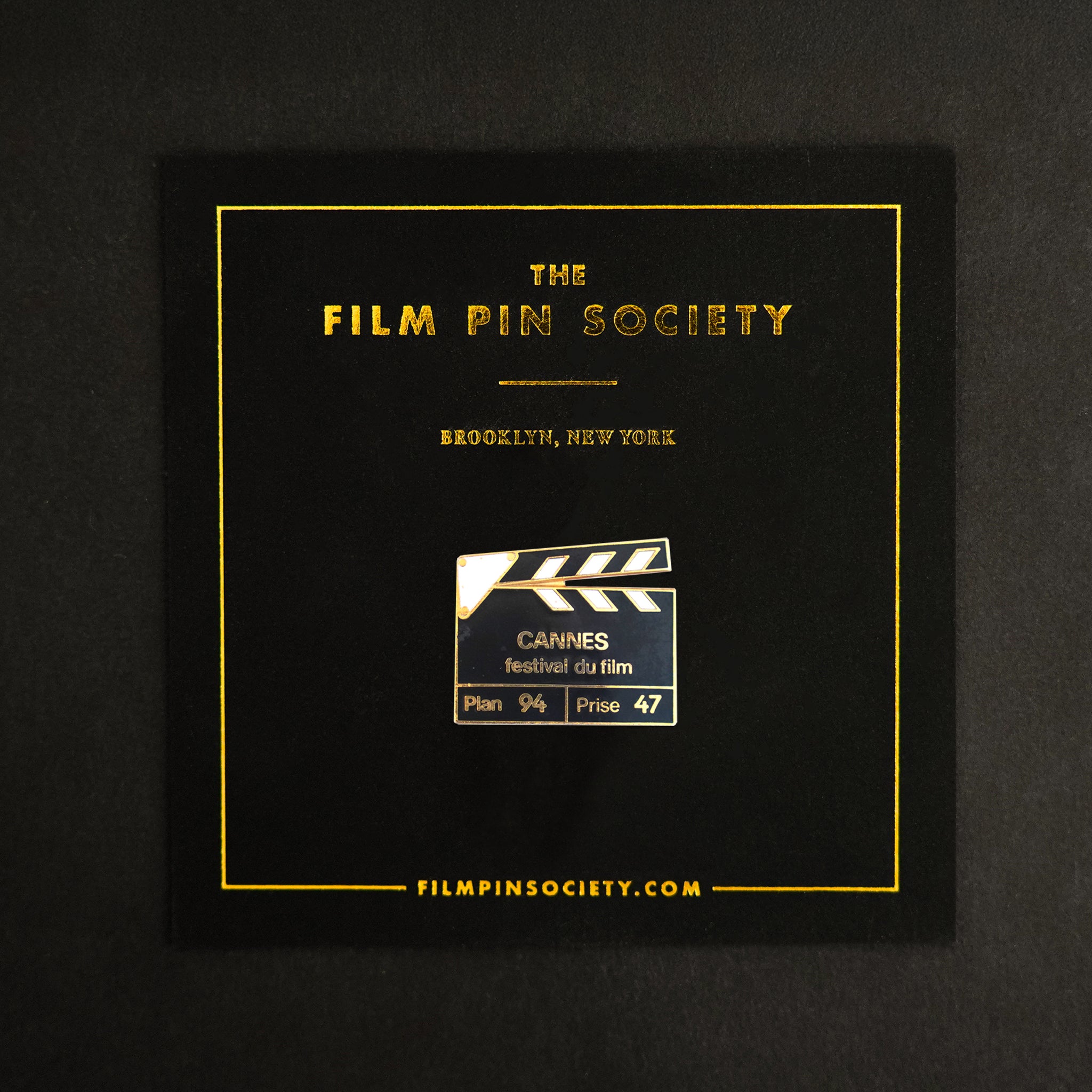 Vintage Cannes Black & White Clapper Pin