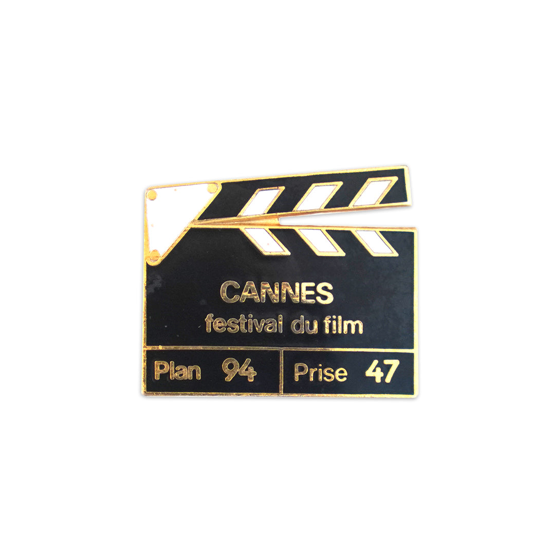Vintage Cannes Black & White Clapper Pin