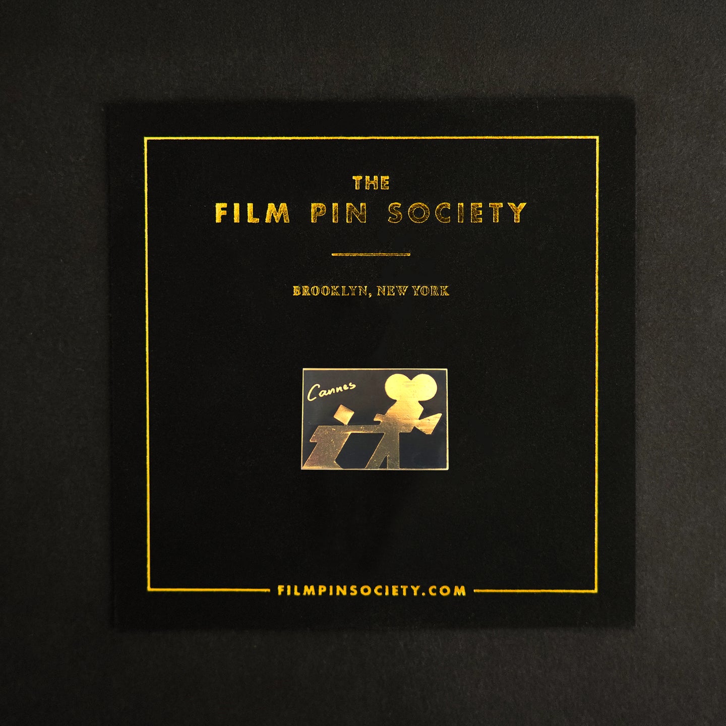 Vintage Cannes Black & Gold Camera Pin
