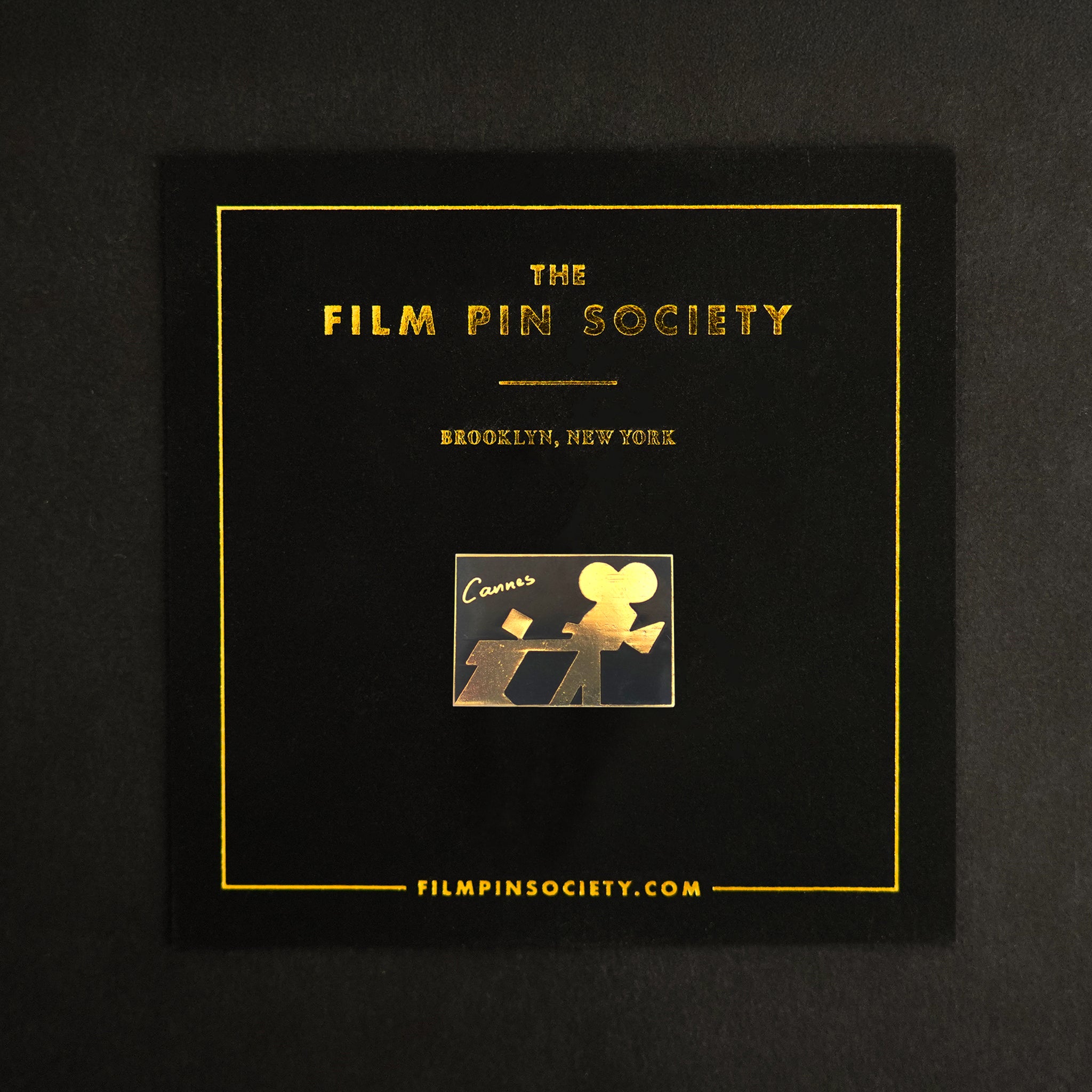Vintage Cannes Black & Gold Camera Pin