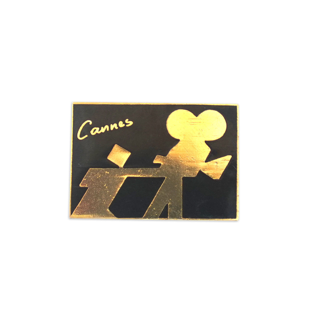 Vintage Cannes Black & Gold Camera Pin