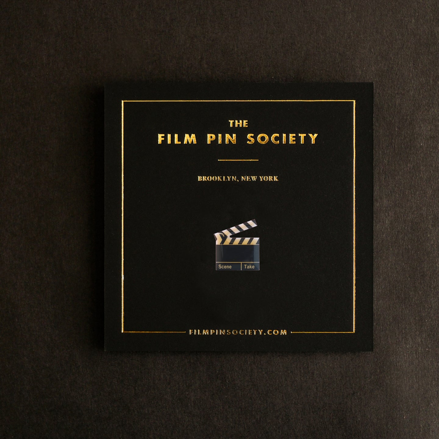 Vintage Black Slate Movie Clapper Pin