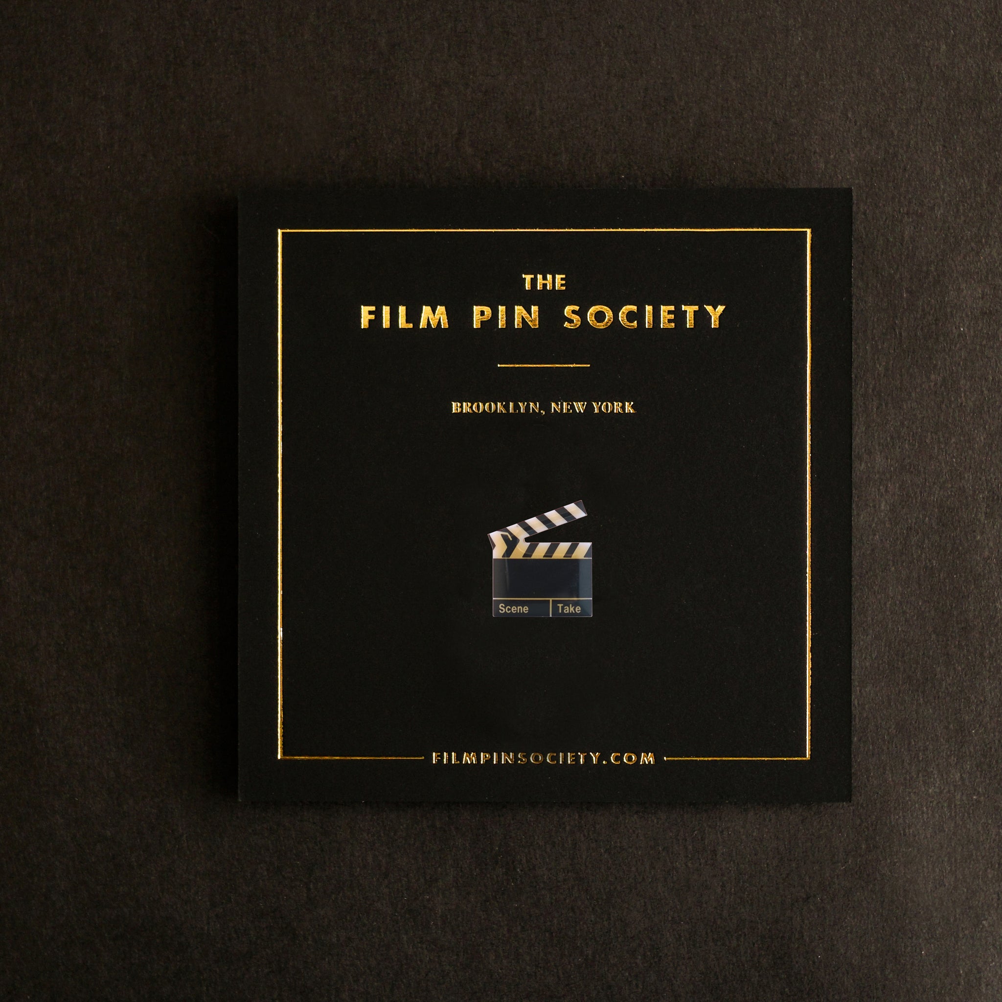 Vintage Black Slate Movie Clapper Pin