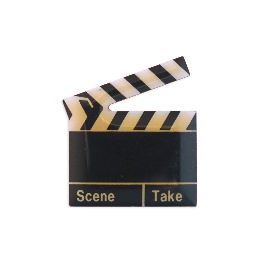 Vintage Black Slate Movie Clapper Pin