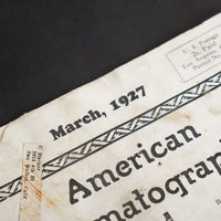 Vintage American Cinematographer Magazine (March 1927)