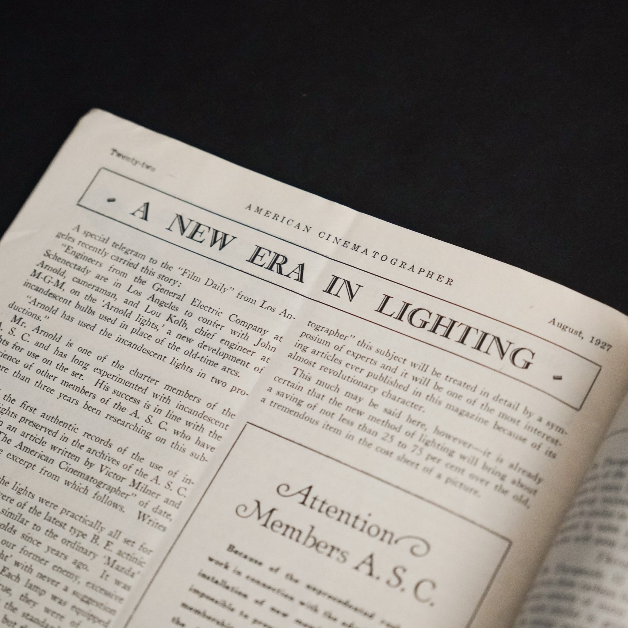 Vintage American Cinematographer (August 1927)