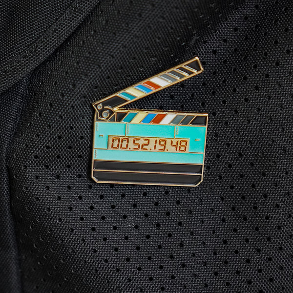 Jumbo Timecode Slate Enamel Pin (Glow in the Dark)