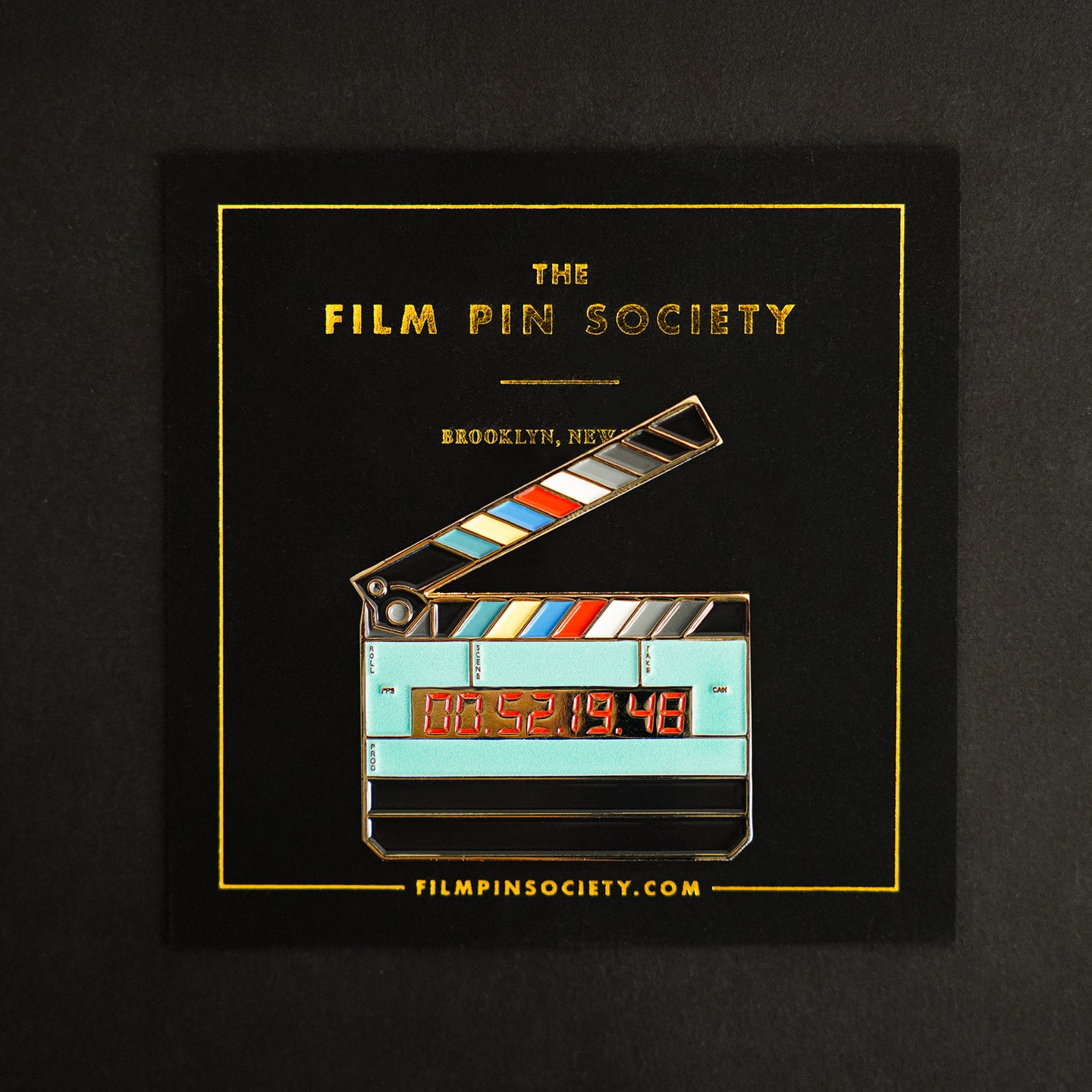 Jumbo Timecode Slate Enamel Pin (Glow in the Dark)